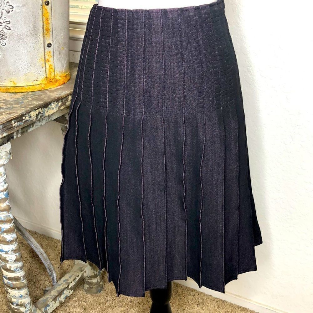 Etcetera Dark Academia, Dark Chocolate Pleated Skirt Size 4